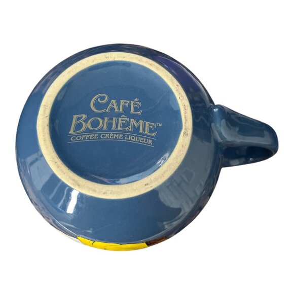Pair of Café Bohême Coffee Crème Liqueur Mugs – Retro Lady in Yellow – 1990s - Picture 3 of 3